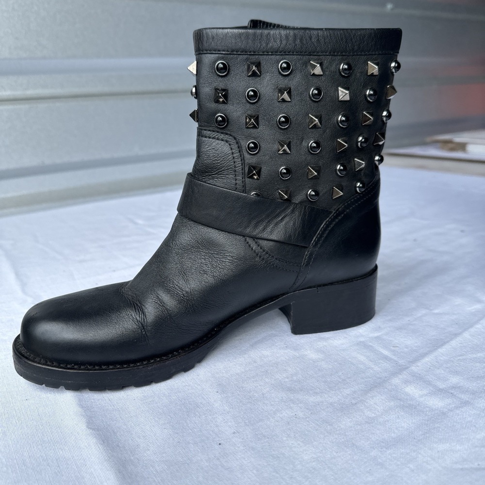 Women's Ladies Valentino Garavani Rockstud Black Leather Ankle Boots EU 36 1/2 - Picture 6 of 9